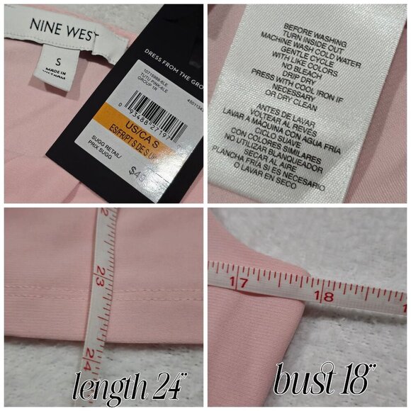 Nine West Light Pink Twist-Front Sleeveless Blouse | Rayon Blend | Size S NWT - Picture 11 of 11